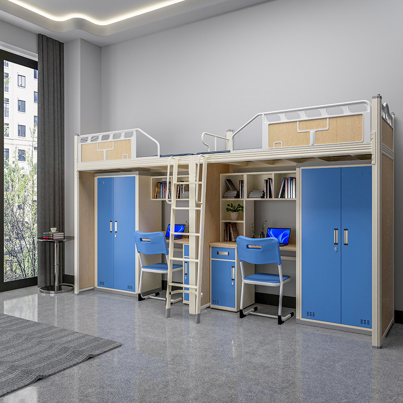 连体外弯梯公寓床