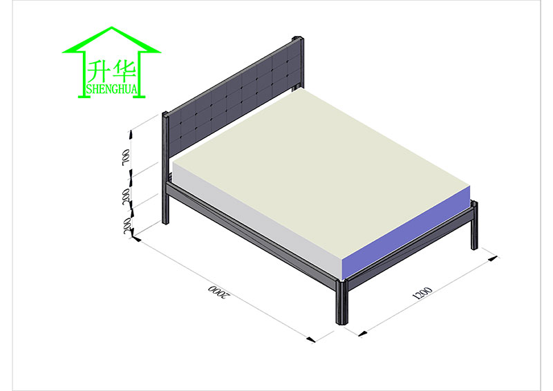 1.2米单层床设计图