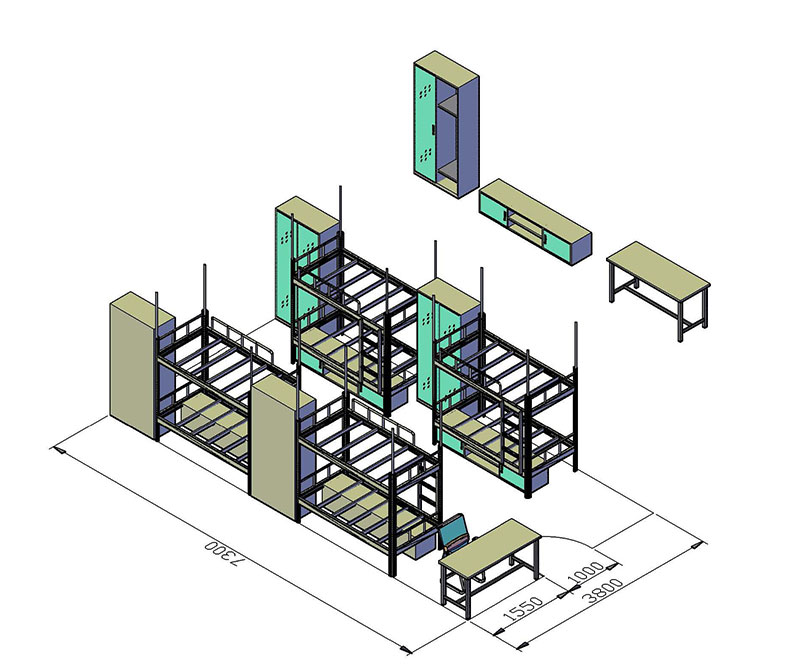 宿舍8人间配置方案图
